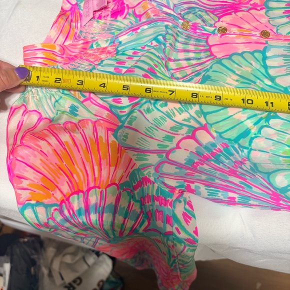 Lilly Pulitzer Pink and Green Shell Print Blouse - Picture 10 of 11